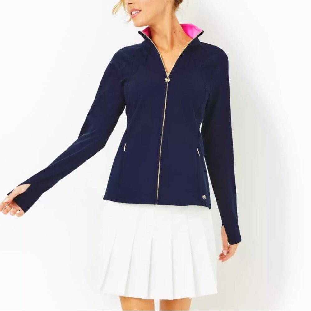 Lilly Pulitzer UPF 50+ Luxletic Tennison Full-Zip Jacket; True Navy - Picture 9 of 11